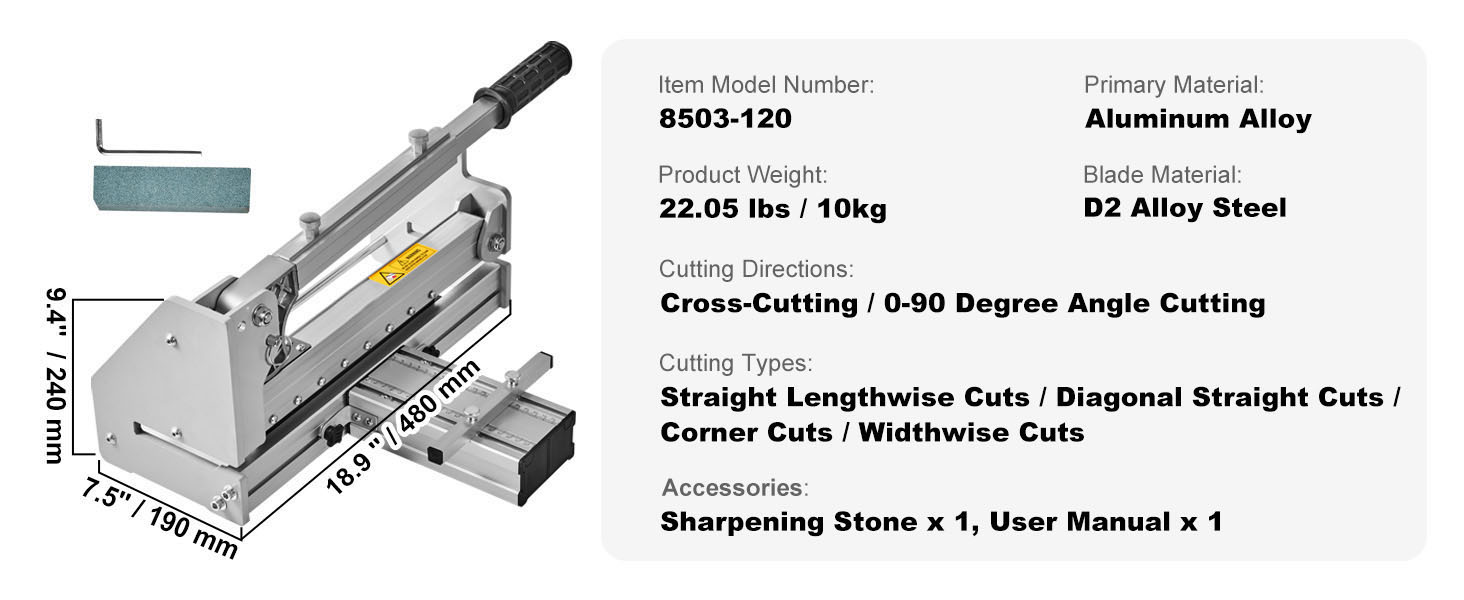Fliesenschneider Laminate Parkett Vinyl 12mm Schnitttiefe Schneidemaschine Floor Cutter A100 1.11w