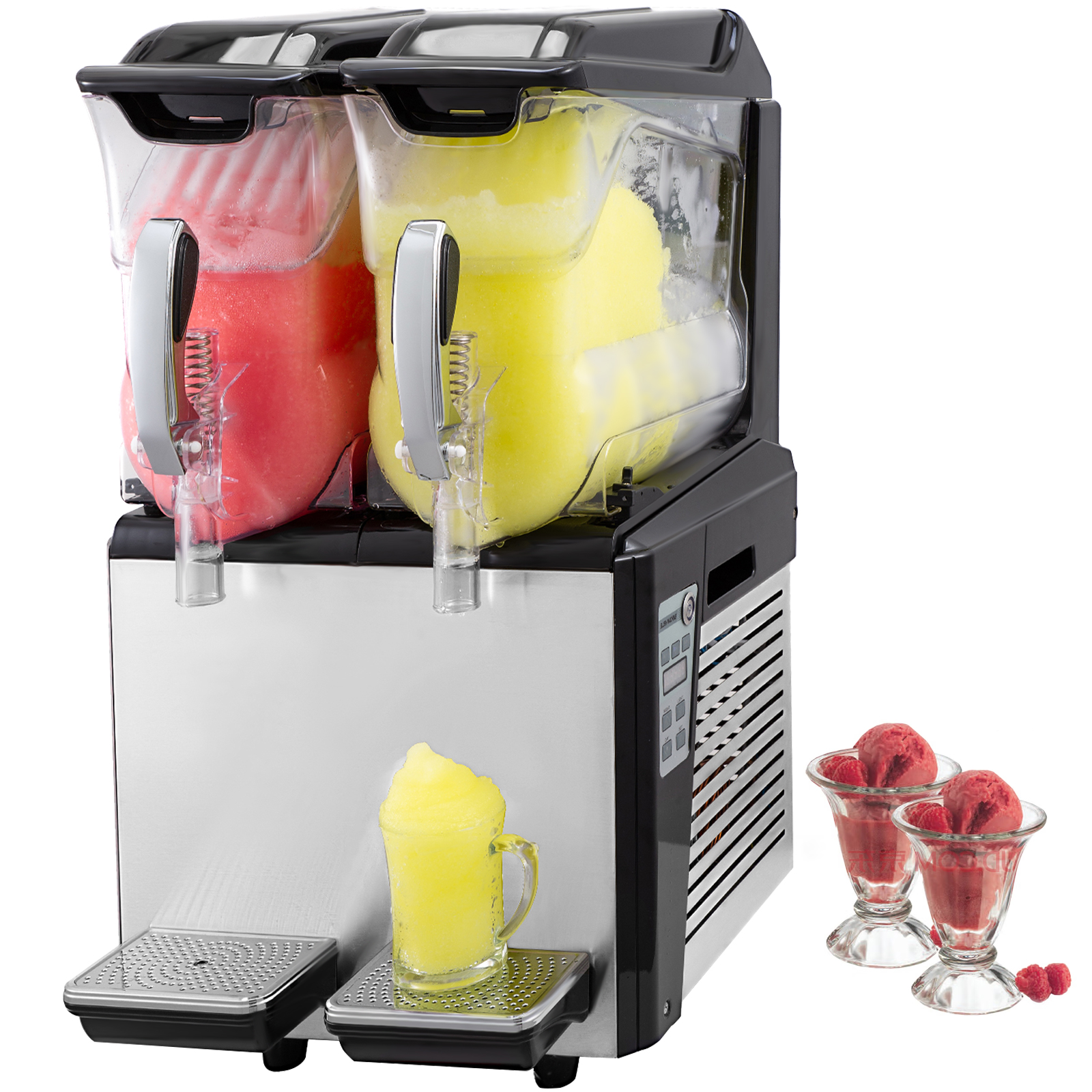 20L Double-Bowl Full Size Slush Frozen Drink Machine 900W Commercial ...