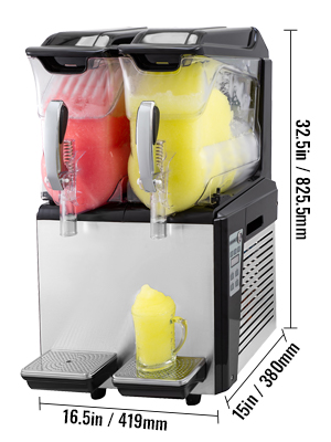2×12L Commercial Frozen Drink Slush Slushy Machine Slurpee Margarita 2 Tanks 