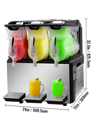 2 Tanks 24L Commercial Frozen Drink Slush Slushy Machine Ice Business Margarita 