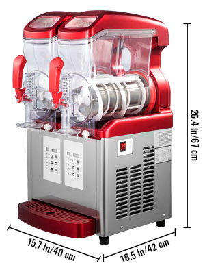 BENTISM Commercial Slushy Machine, 6 L x 2 Tanks 50 Cups, 400W