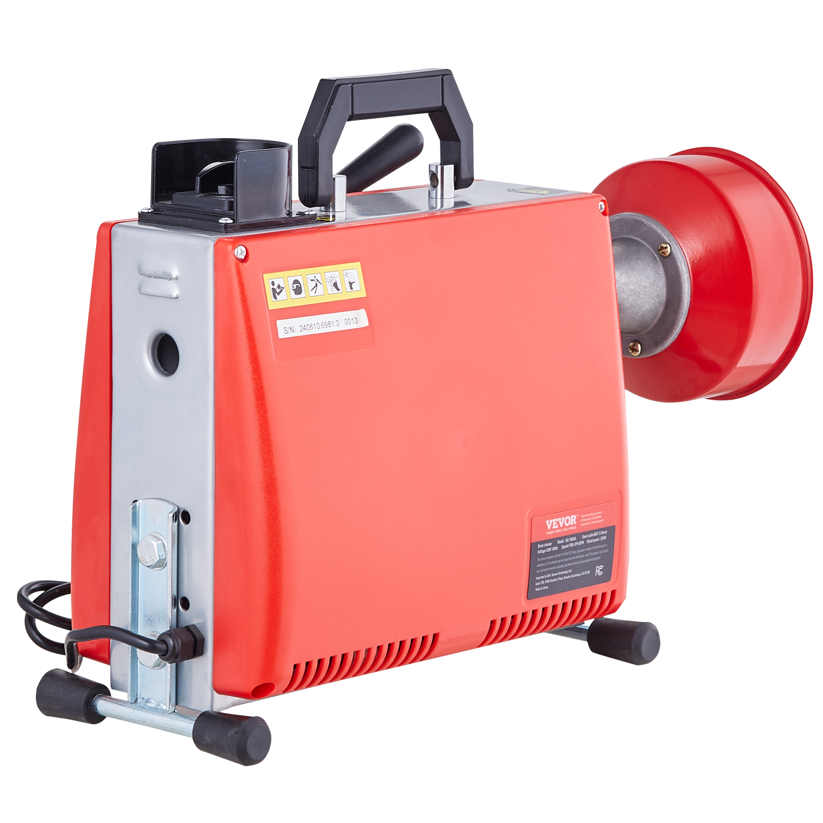 VEVOR Drain Cleaner Machine 50/66/75/120'x3/8-7/8" Sewer Snake Auger Manual Feed - Picture 25 of 98