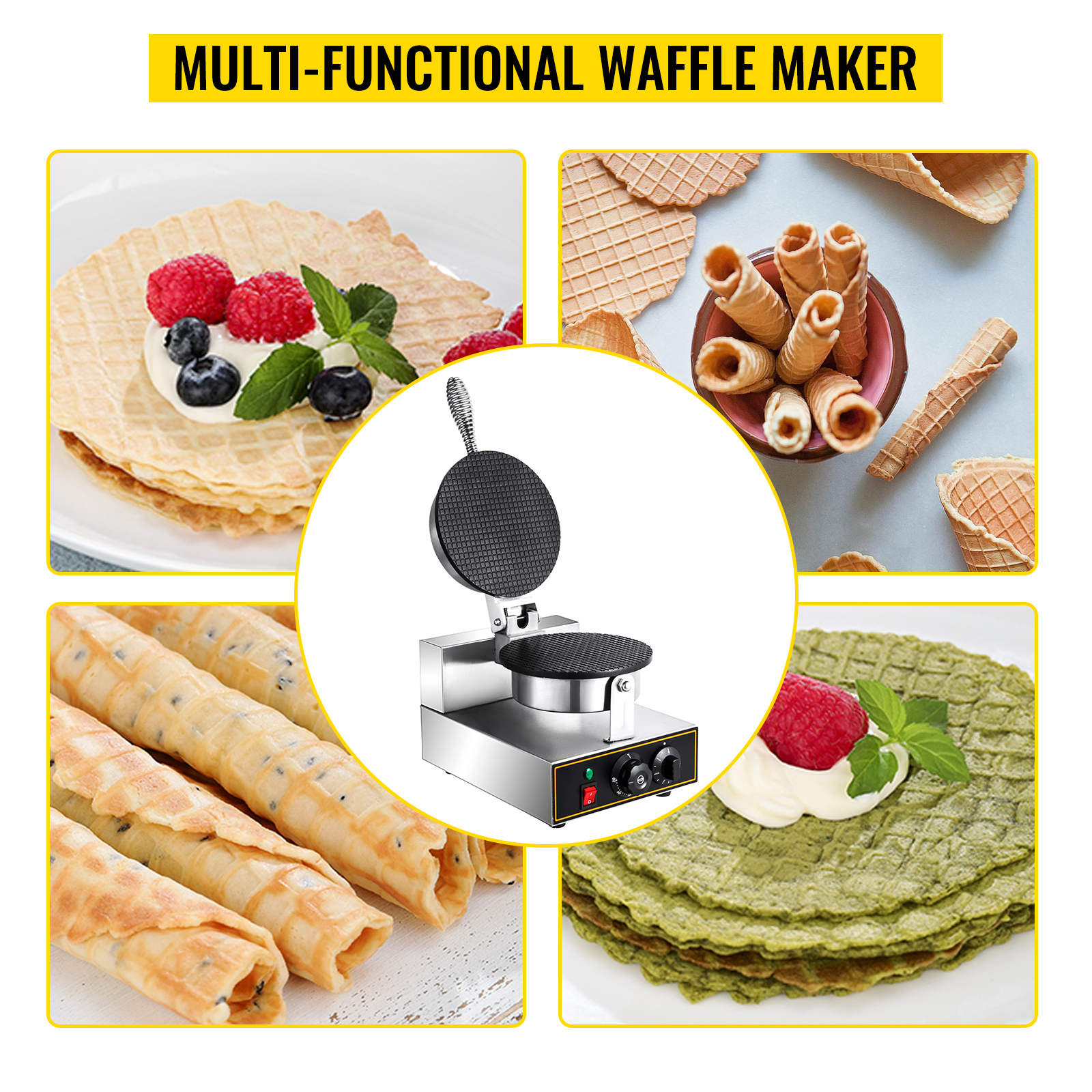 VEVOR 220V 50pcs eléctrico Máquina de panqueques Pancake Waffle para  Magdalenas