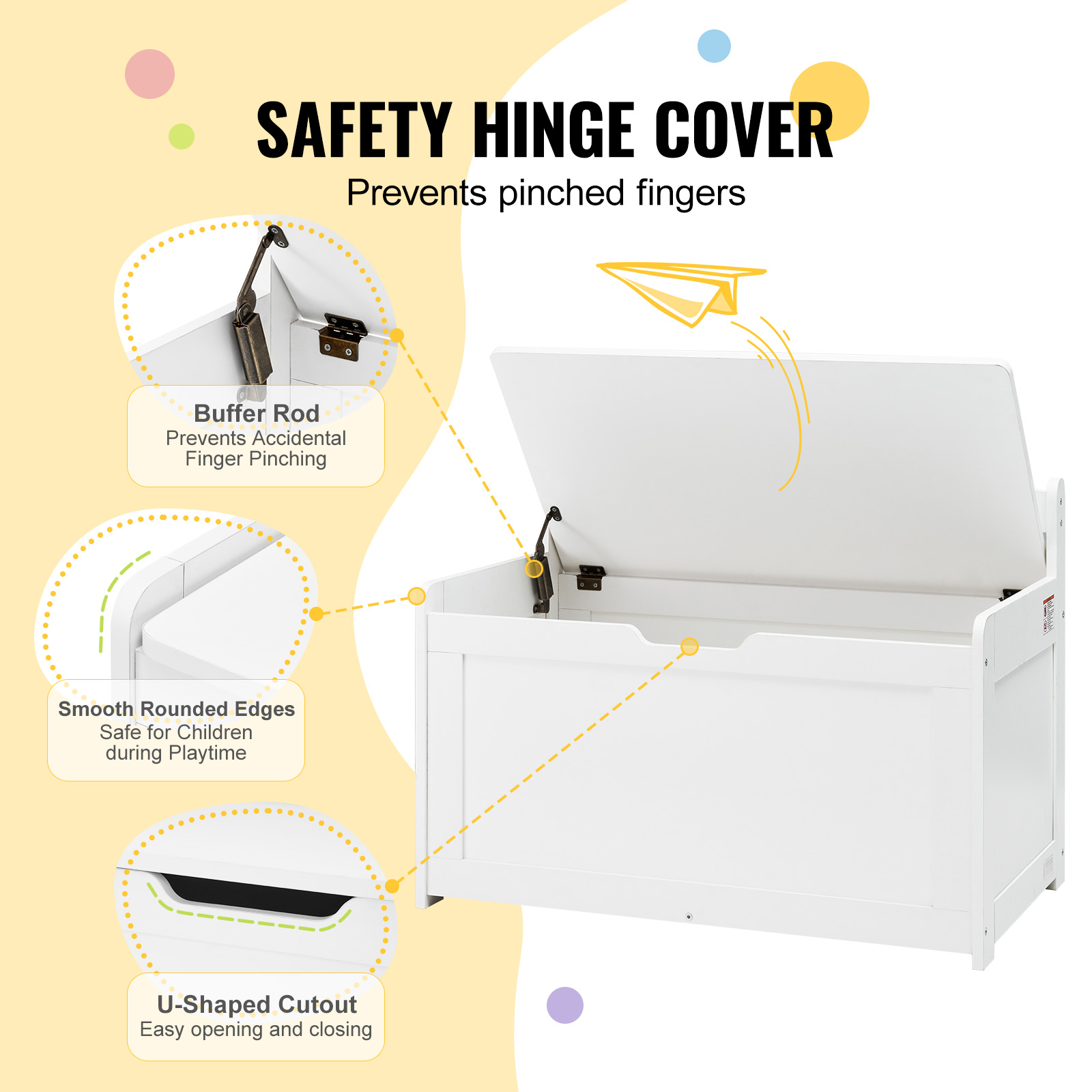 Uimoso Kids Toy Storage Bench Wooden Toy Box Cubby Bookshelf 32.68/38.98/43.11" - Picture 30 of 50