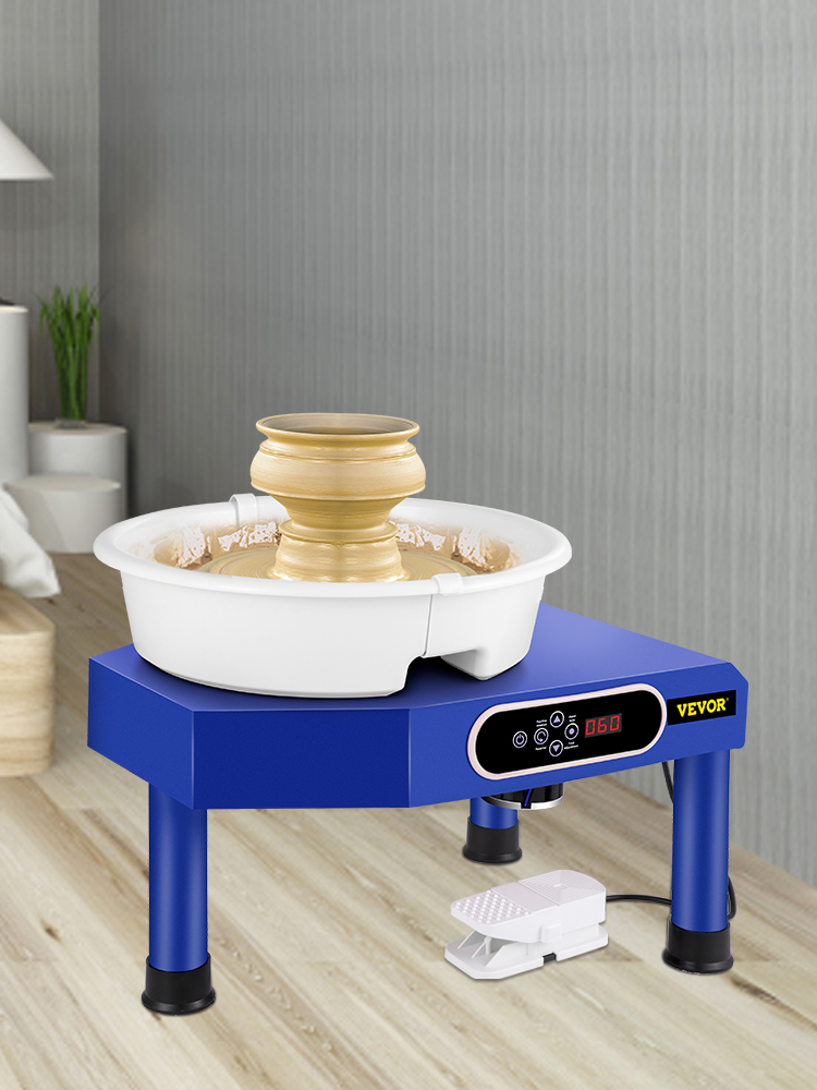 VEVOR vevor pottery wheel 28cm pottery forming machine 350w electric  pottery wheel with adjustable feet lever pedal diy clay tool w