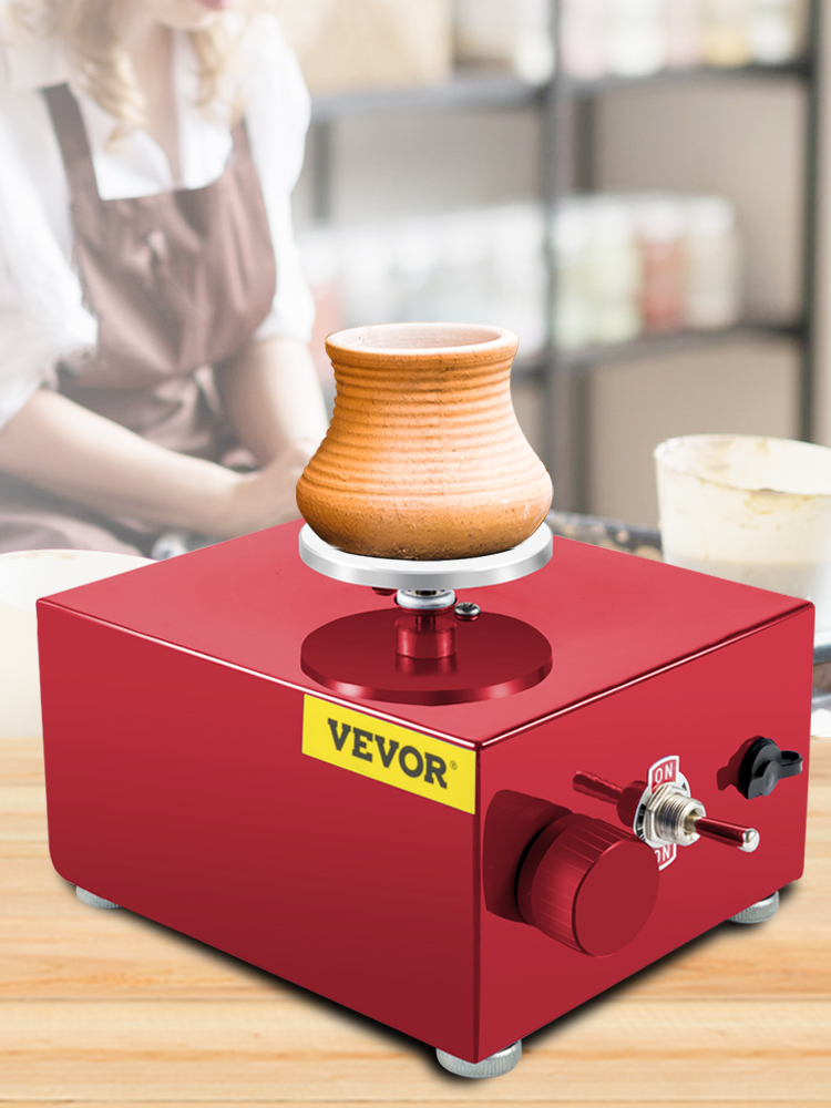 VEVOR Mini Pottery Wheel 30W Ceramic Wheel Adjustable Speed Clay Machines Electric Sculpting Kits with 3 Turntables Trays and