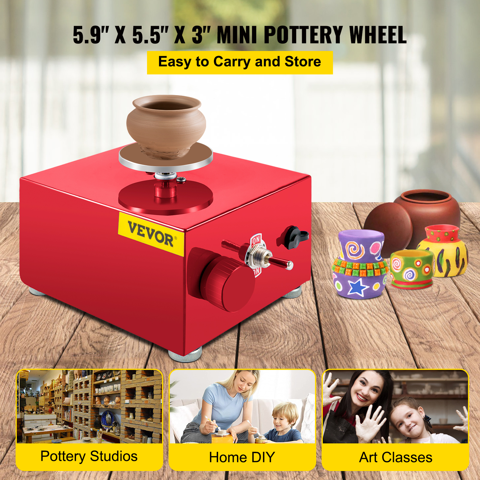 Mini Pottery Wheel 1.9 2.5 3.9 Aluminum Alloy Pottery Wheels Ceramic  Machine