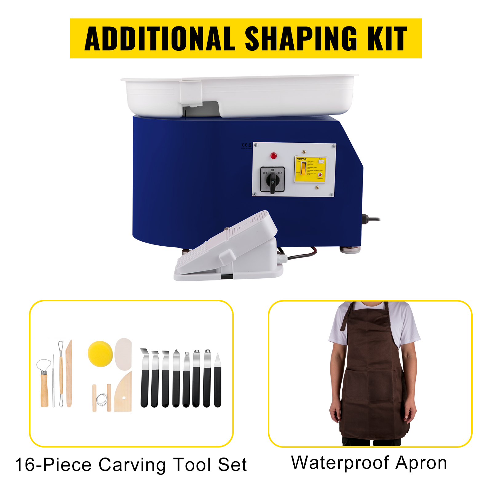  VEVOR Pottery Wheel, Pottery Forming Machine 9.8 LCD Touch  Screen, 350W Ceramic Pottery Electric DIY Clay Sculpting Tools, Foot Pedal  & Detachable ABS Basin for Adults and Beginners Art Craft