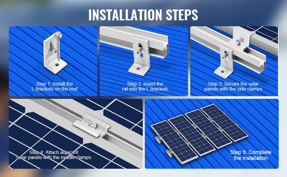 VEVOR Solar Panel Mounting Brackets Solar Panel Mounting Kit for ...