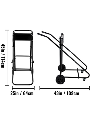 VEVOR Boat Motor Stand, 350 LBS Outboard Motor Carrier, 160 KG Outboard Engine Stand, Six Wheels Boat Motor Dolly, Heavy Duty Multi Purposed Portable Boat Motor for Motor Repair, Maintenance, Storage