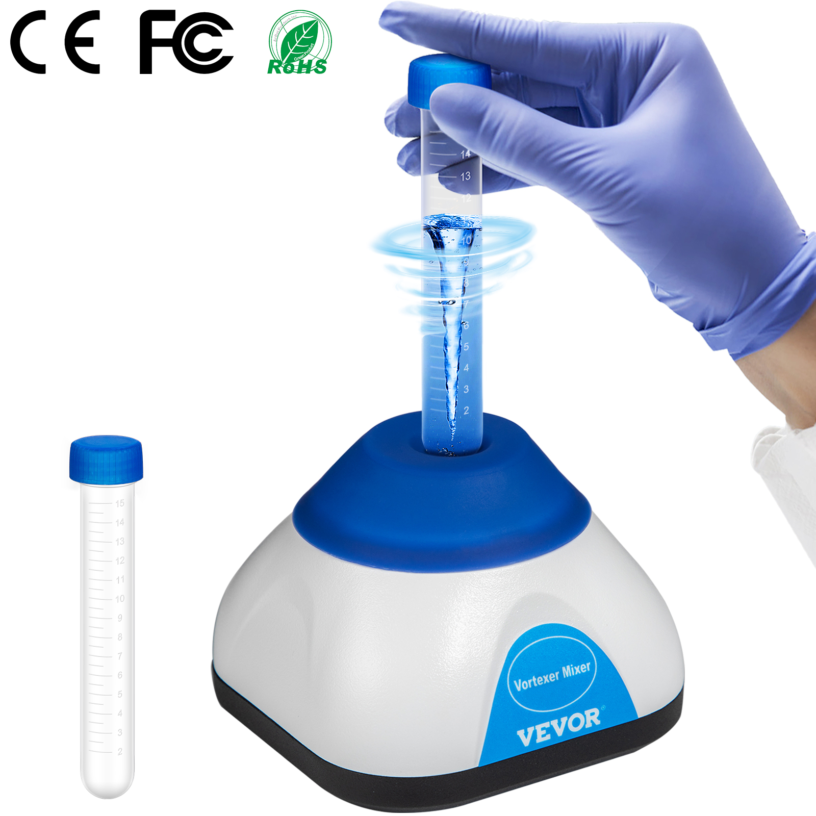 VEVOR AGITATEUR VORTEX de Laboratoire Mélangeur à Vortex 50 mL 6000 tr ...