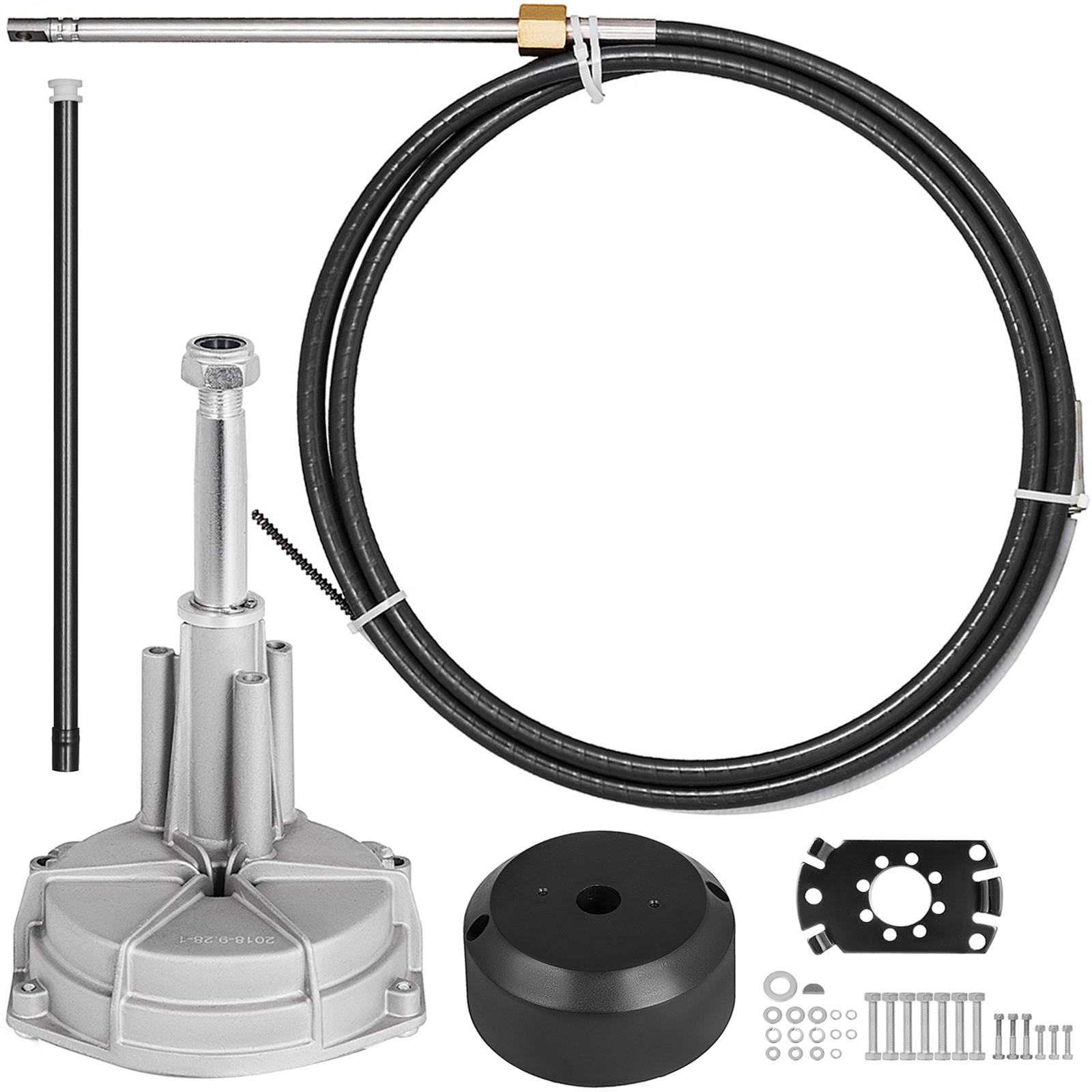 VEVOR Outboard Boat Steering 13' Boat Steering Cable 13 Feet Outboard Steering kit 3/4'' Tapered Shaft for Boat Steering