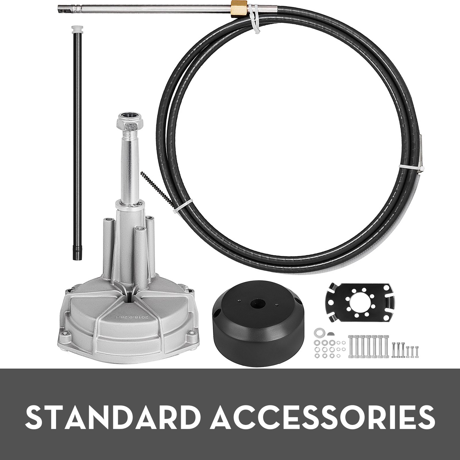 VEVOR Outboard Boat Steering 13' Boat Steering Cable 13 Feet Outboard Steering kit 3/4'' Tapered Shaft for Boat Steering