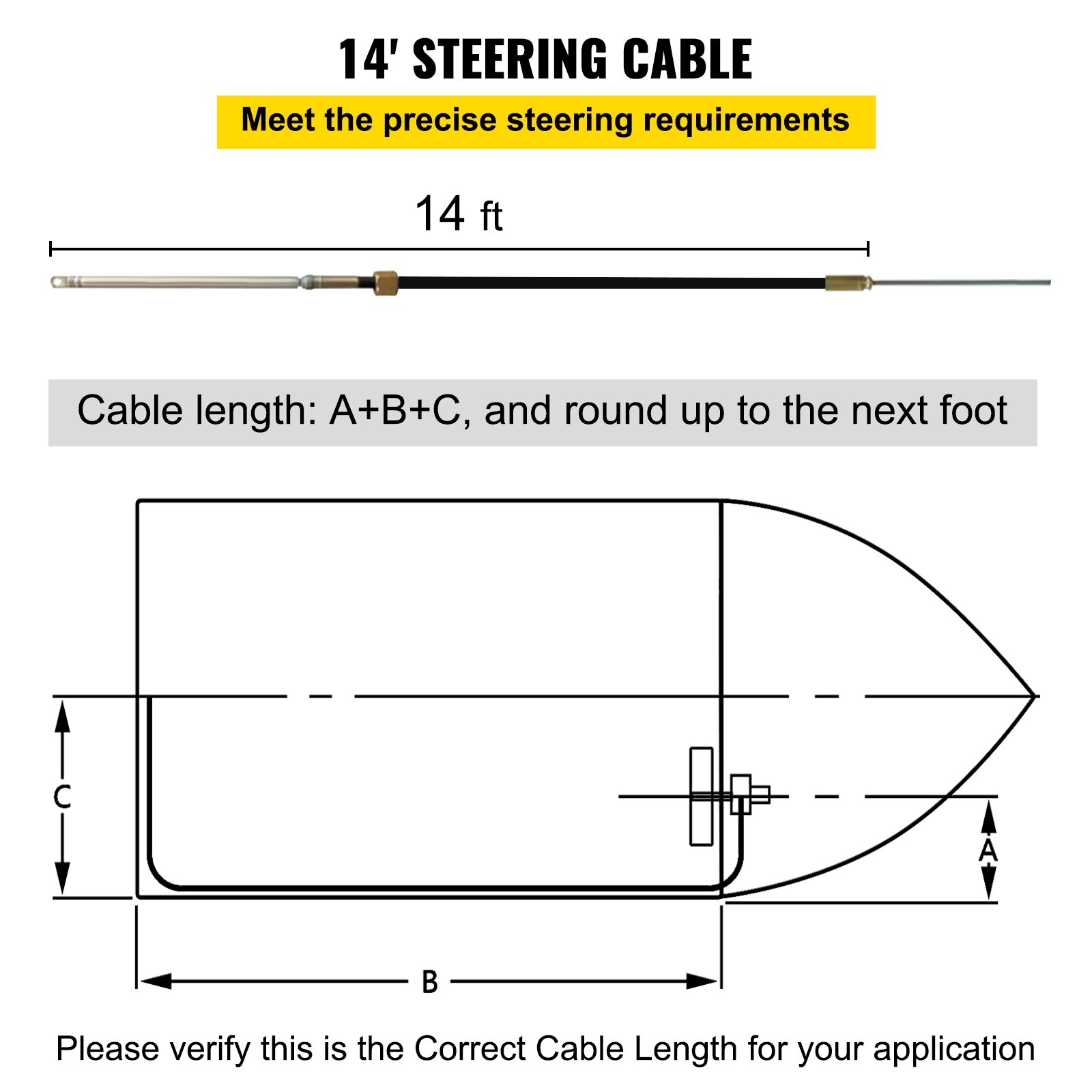 VEVOR Boat Rotary Steering System Outboard Kit 10-16FT Boat Cable w/13.5" Wheel - Picture 53 of 134