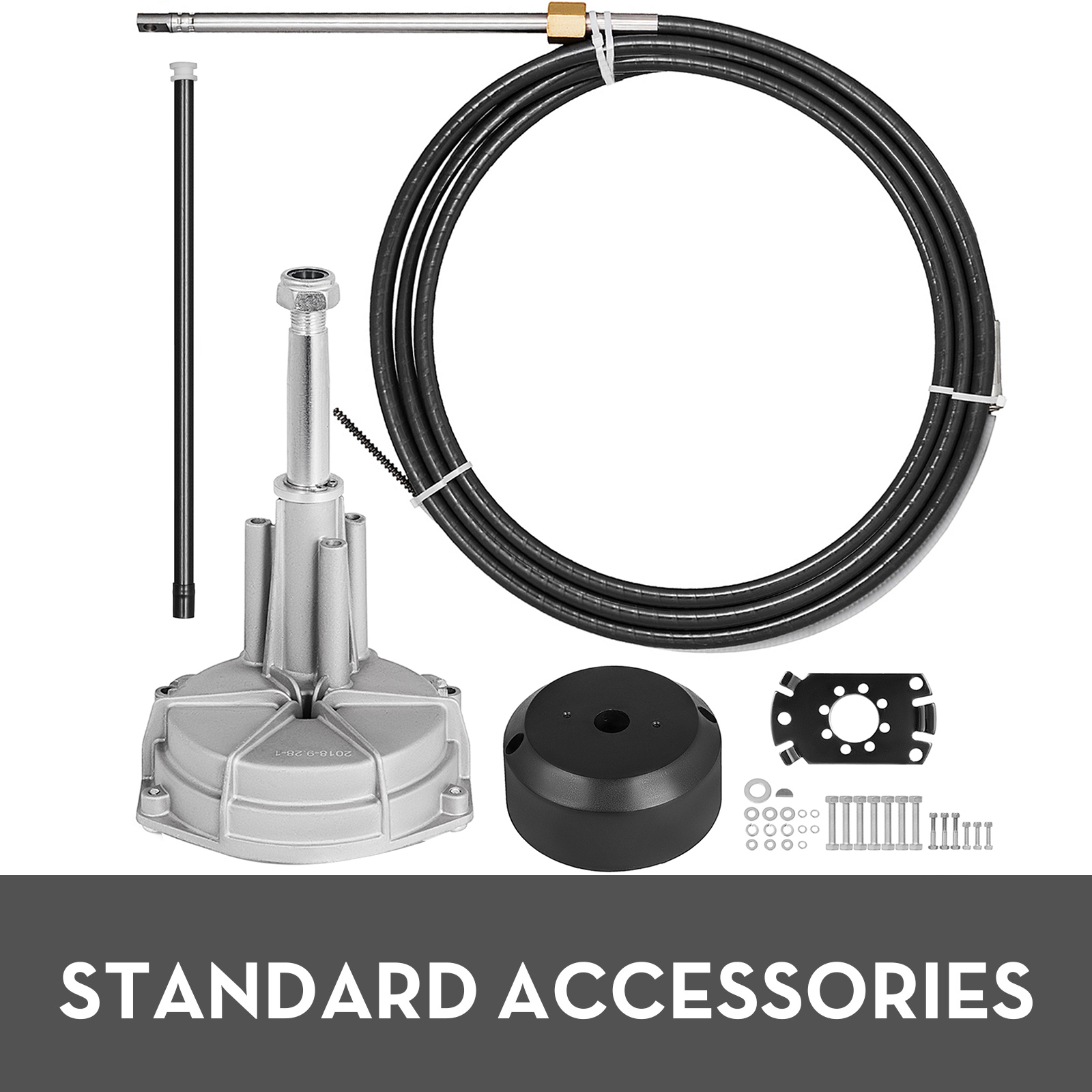 VEVOR Boat Steering Cable 14' Outboard Rotary Steering Kit 14 Feet Boat Rotary Steering Kit for Boats