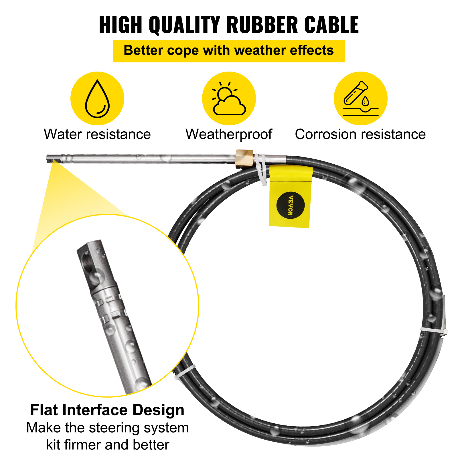 VEVOR Boat Rotary Steering System Outboard Kit 10-16FT Boat Cable w/13.5" Wheel - Picture 127 of 134