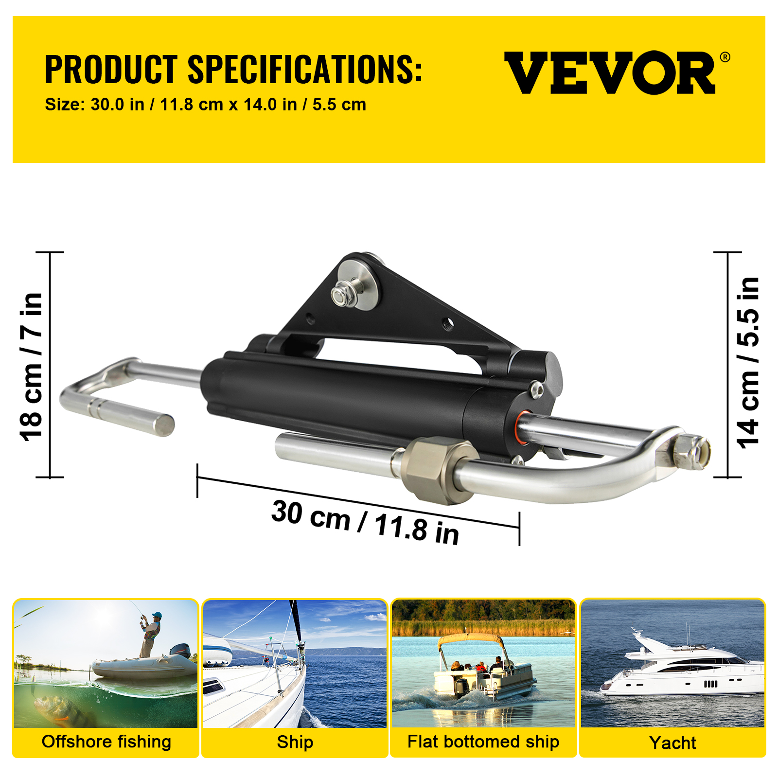 VEVOR Hydraulic Outboard Boat Steering Kit 10-24''Hoses 300HP Helm Pump Cylinder - Picture 33 of 158