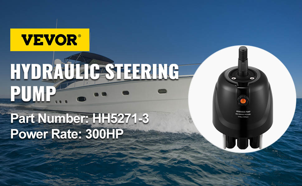 thumbnail image 2 of HH5271-3 Hydraulic Steering Helm Pump – 1.7 Cu In Front Mount Replacement For Seastar Helm, Up To 300HP Engines, 4.9 Lock-to-Lock Turns, Built-in Lock Valve,Compatible With Boat Hydraulic Steering Kit 2 of 9