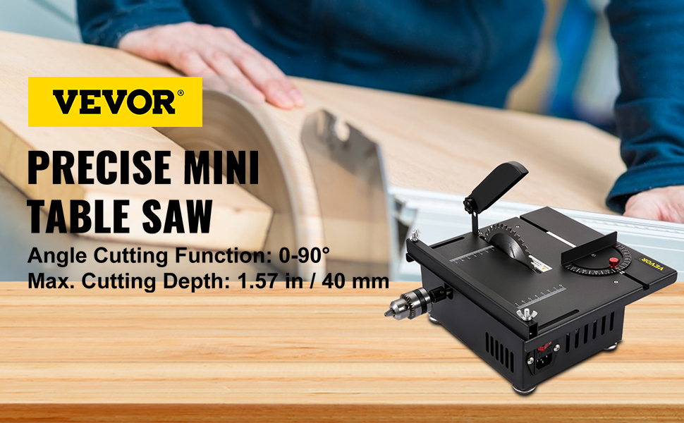 Mini sierra de mesa, sierra de cortar portátil ajustable de 110 V, máquina  de corte con ángulo de fuente de alimentación de 7 velocidades, bajo ruido