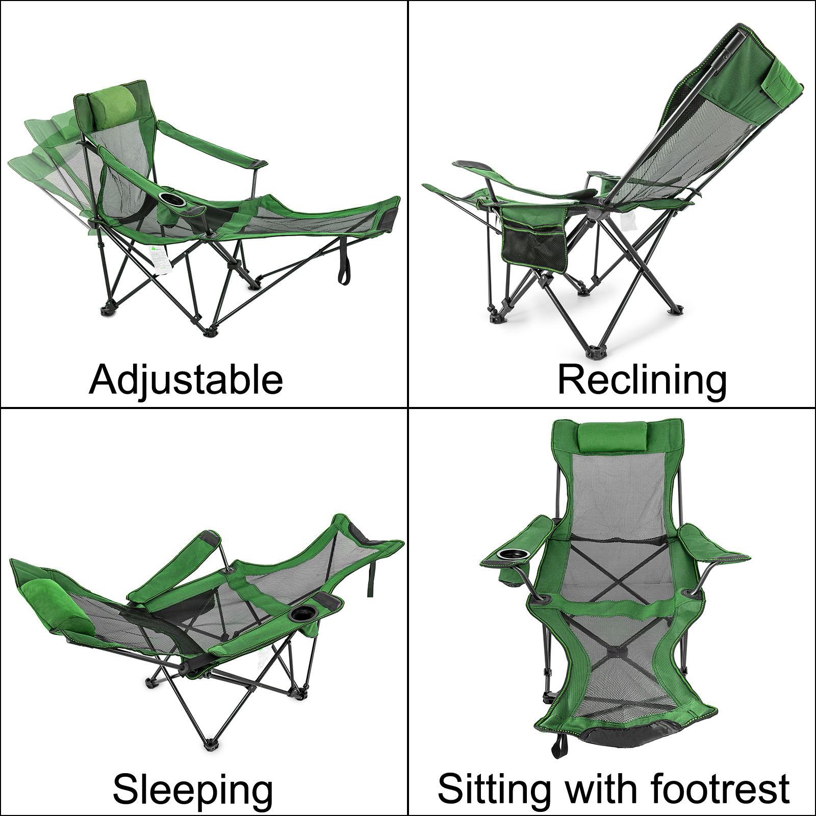 Folding Camping Chairs Heavy Duty Luxury Padded High Back Director Outdoor Chair 