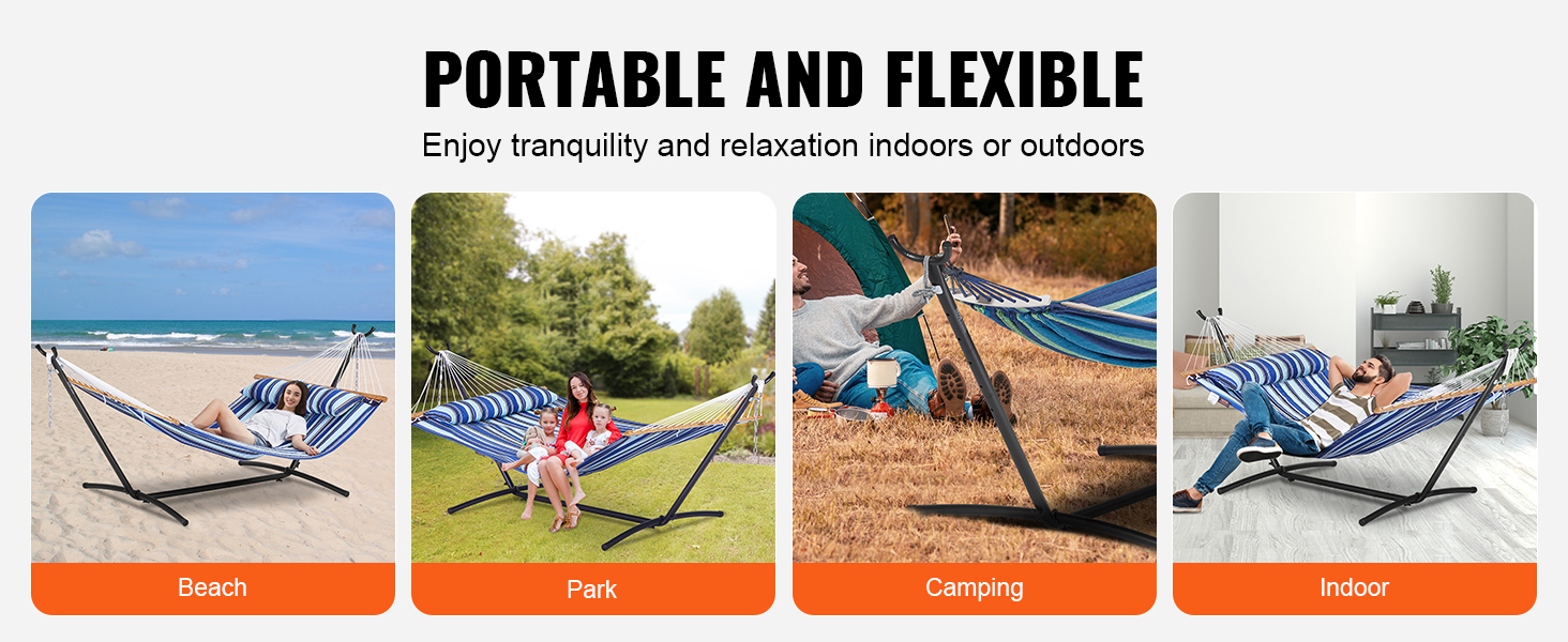 9 Ft. 2-Person Hammock With Steel Stand Includes Portable Carrying Case 450 Lbs Capacity Dark Blue 1 B0c3hgk5xp