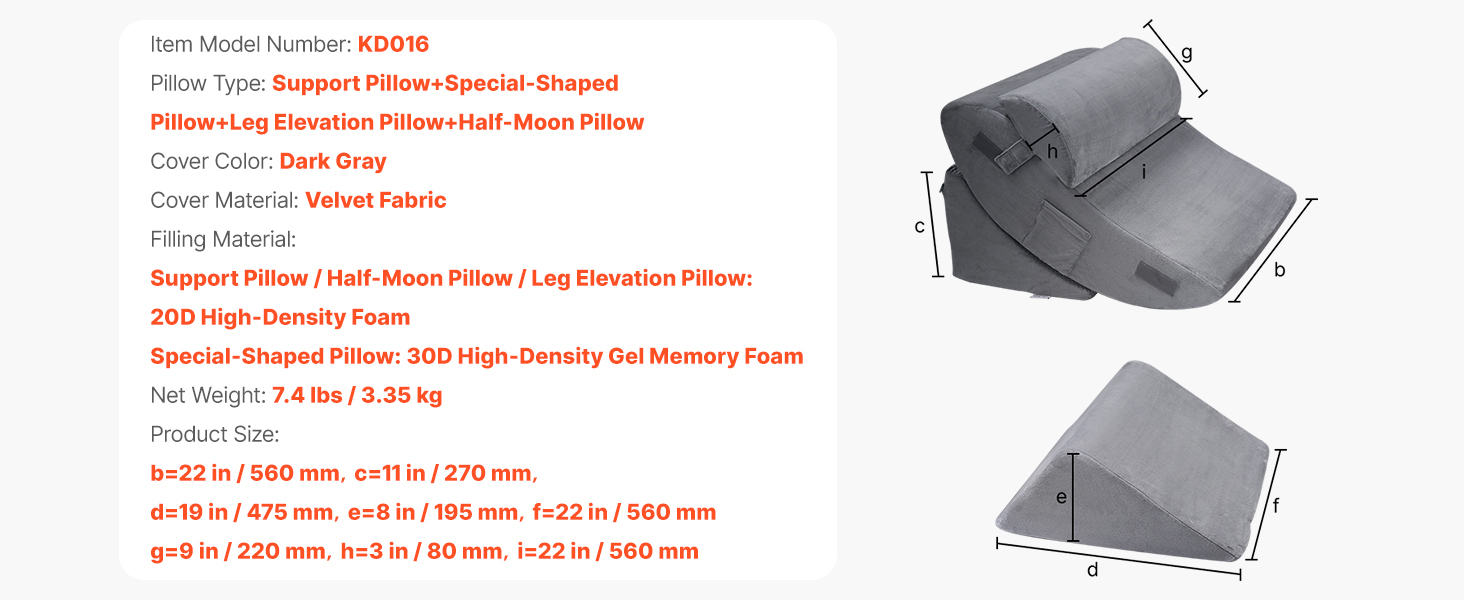 Complete wedge pillow set