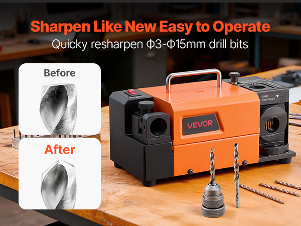 VEVOR Drill Bit Sharpener For Grinder​ – MR-13B+, 95°-135°