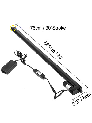 VEVOR VEVOR Actuador lineal 900 N Soporte de montaje de carrera del actuador  lineal de 508mm Actuador lineal resistente de motor eléctrico 12V CC  Velocidad