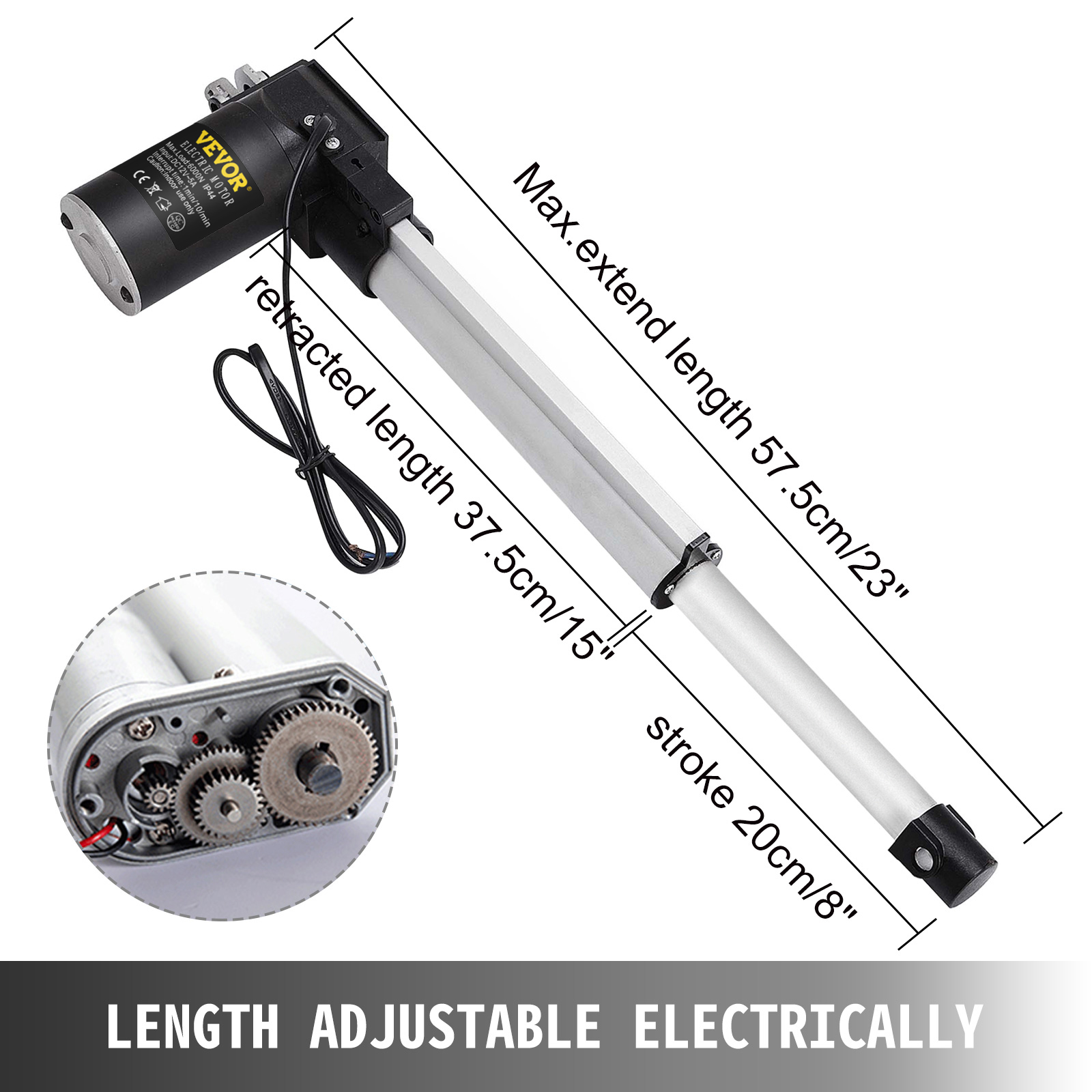 Linear Actuator Stroke 6000N Max Lift DC 12V Electric Motor For Medical Auto Car 