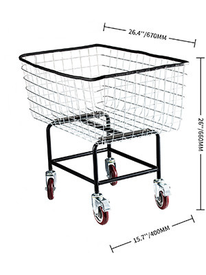 VEVOR Commercial Laundry Basket Cart 4.5 Bushel Heavy Duty Wire on Wheels 