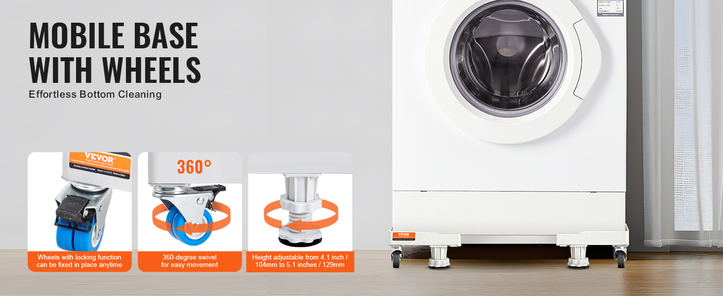 Base de lavadora Soporte para nevera Base ajustable multifuncional Soporte  para lavadora y secadora, soporte de pedestal para refrigerador con 12