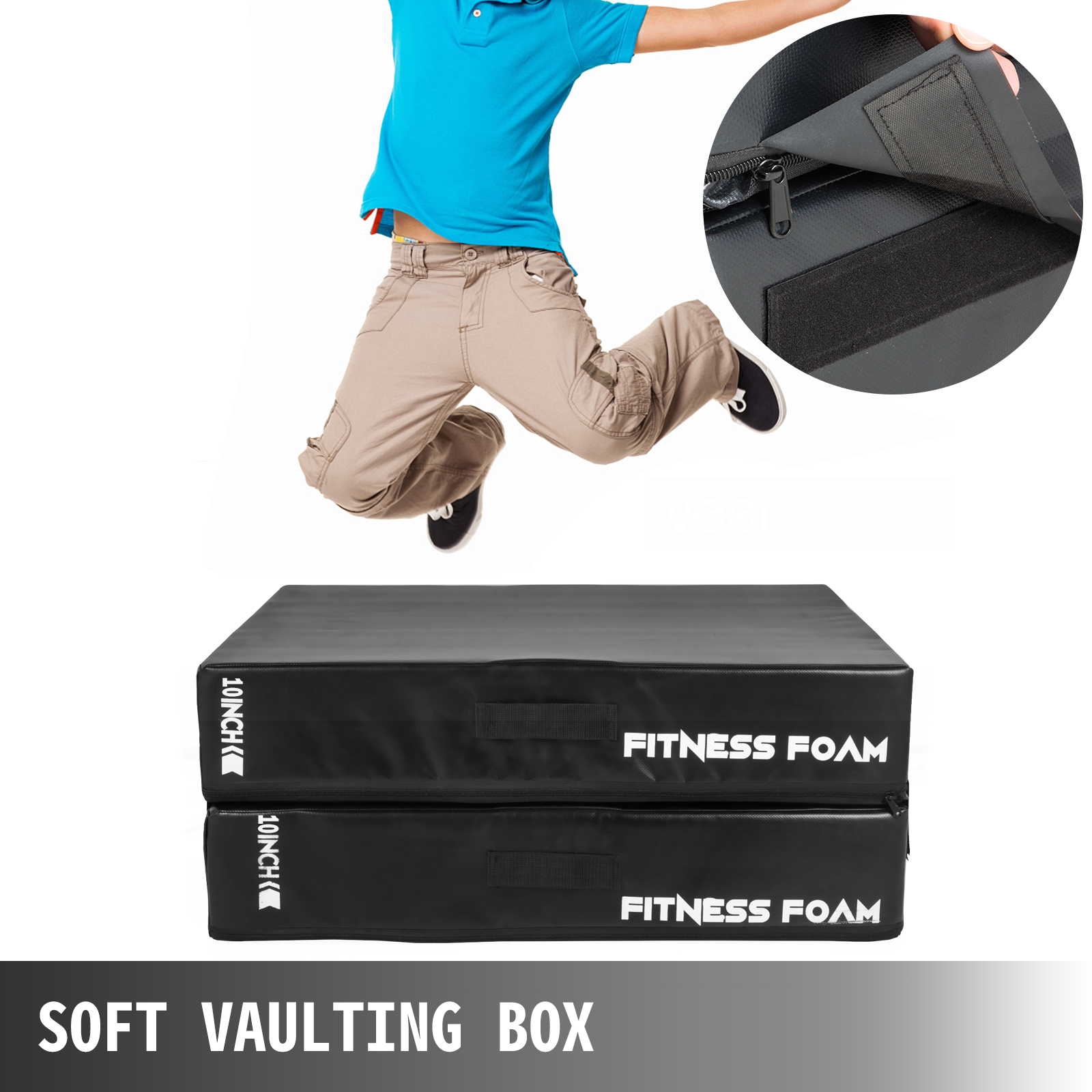 VEVOR Fitness Crash Pad,10 inch Barbell Crash Cushion Pads