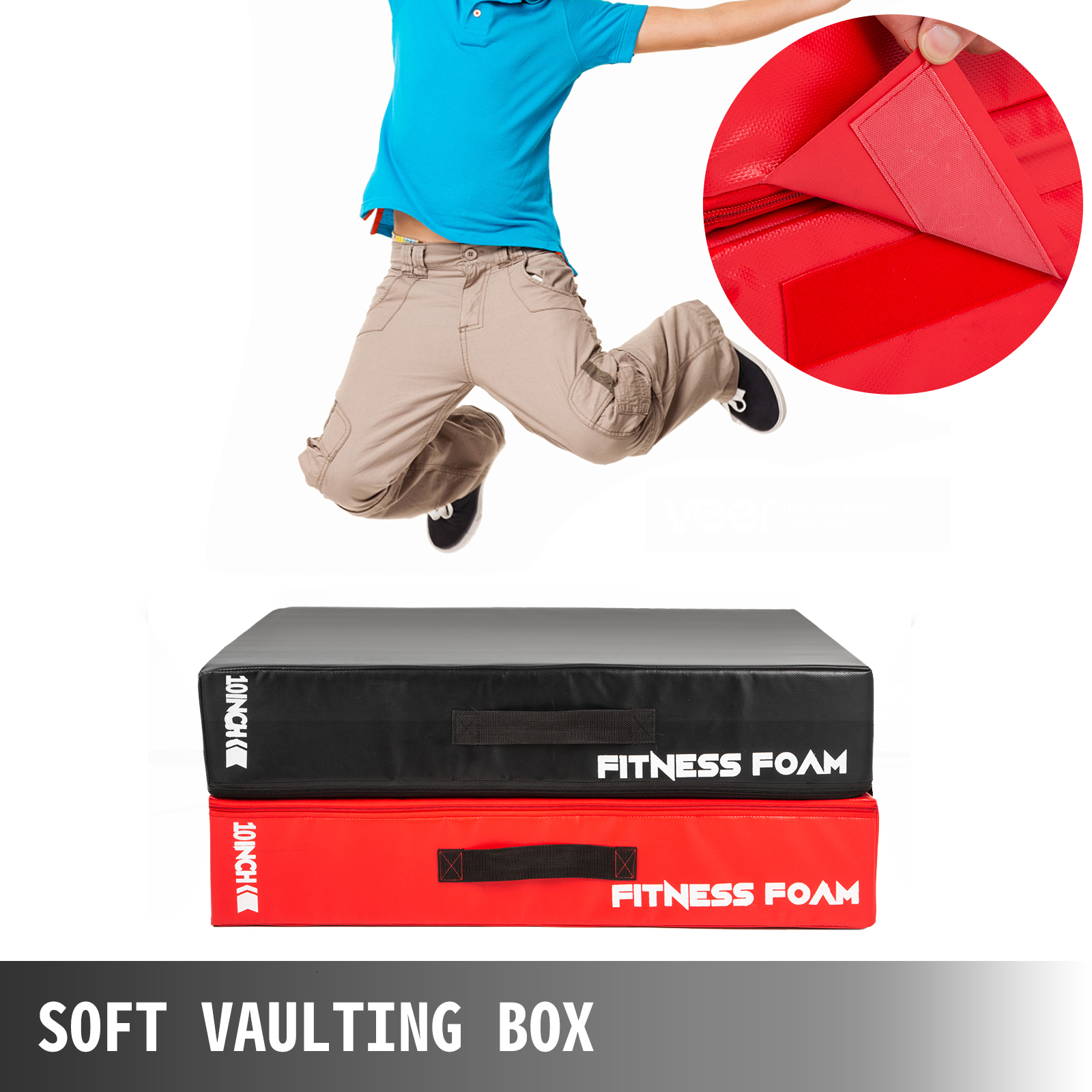 VEVOR Fitness Crash Pad,10 inch Barbell Crash Cushion Pads, Weightlifting Protector Falling Pads