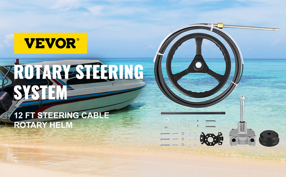 VEVOR SS13712 12" Quick Connect Rotary Steering Package with 13" Wheel