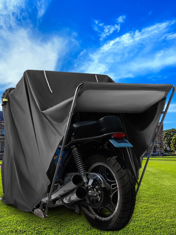 VEVORbrand Heavy Duty Motorcycle Storage Shed, Bike Scooter Cover Tent  Shelter, Portable Waterproof Outdoor Storage Garage, Anti-UV, 106 x 41 x  61