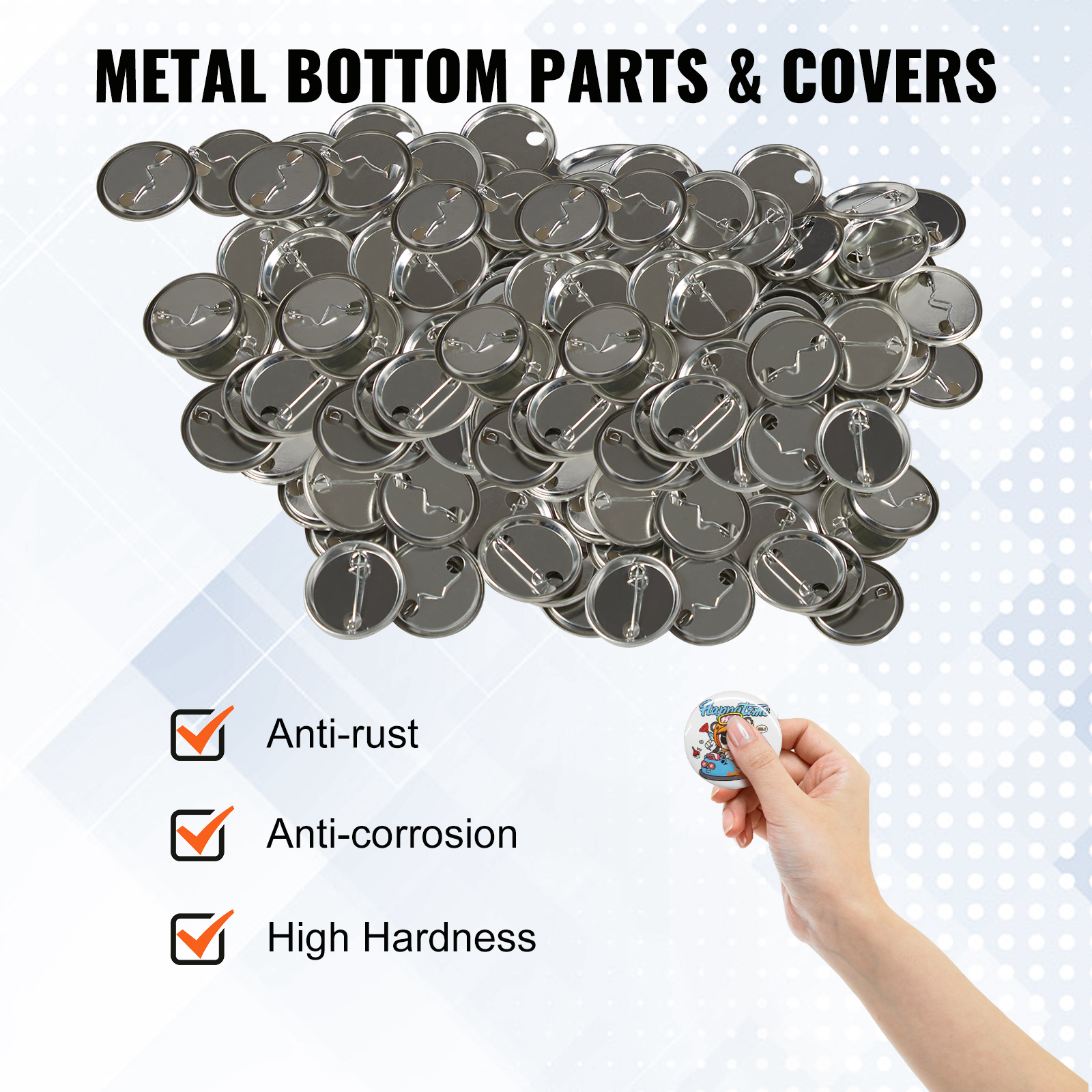 800 PCS Button Maker Supplies, 32mm / 1.26 inch Button Supplies Button  Parts, (Approx. 1.25 inch) Metal Blank Button Badge Parts with Blank Paper  for