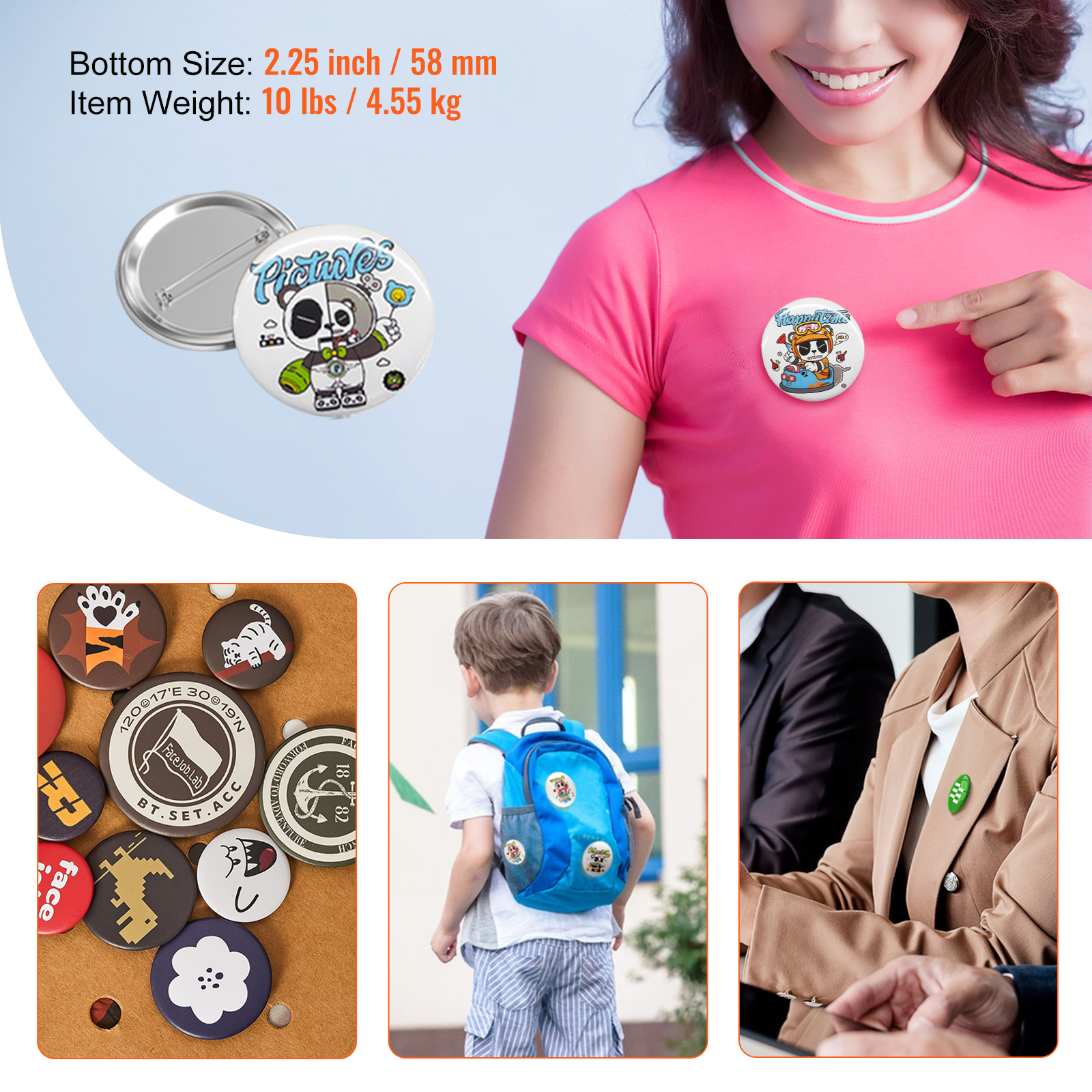 Button Maker Machine 2.28"/1.25"/0.98"/3-in-1/2-in-1 Button Badge Parts - Picture 93 of 122