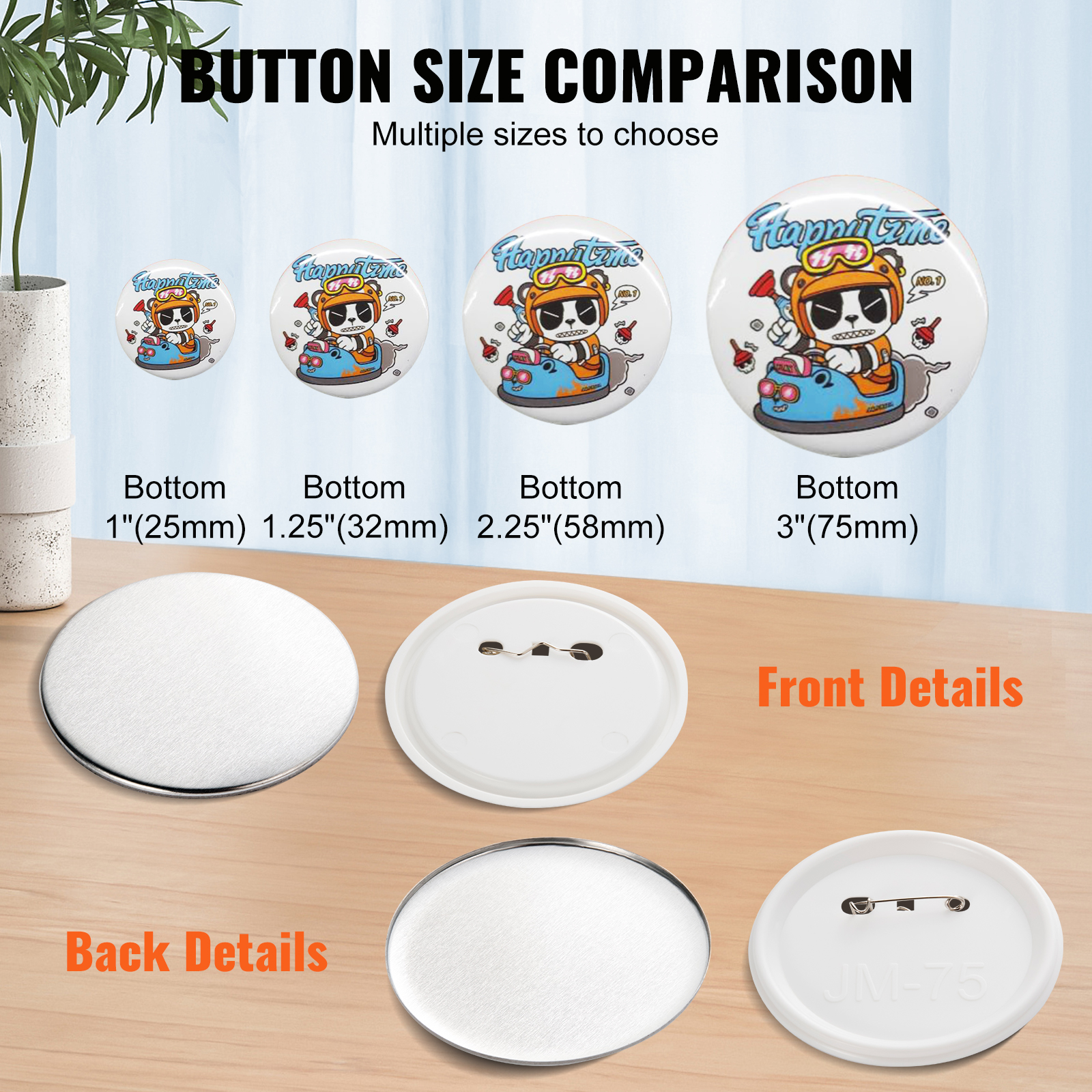 Button Maker Machine 2.28"/1.25"/0.98"/3-in-1/2-in-1 Button Badge Parts - Picture 79 of 122