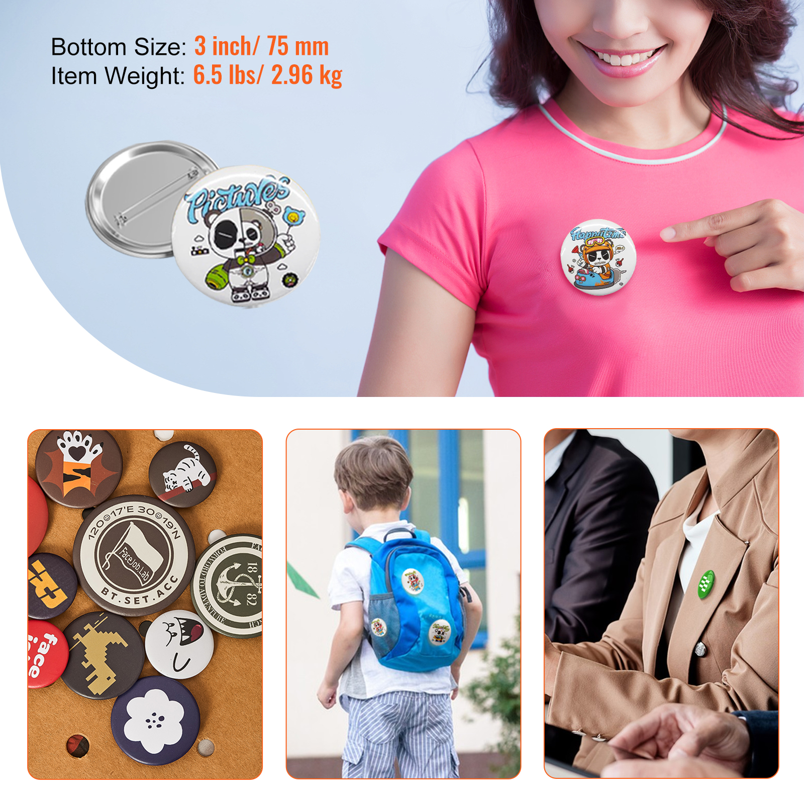 Button Maker Machine 2.28"/1.25"/0.98"/3-in-1/2-in-1 Button Badge Parts - Picture 81 of 122