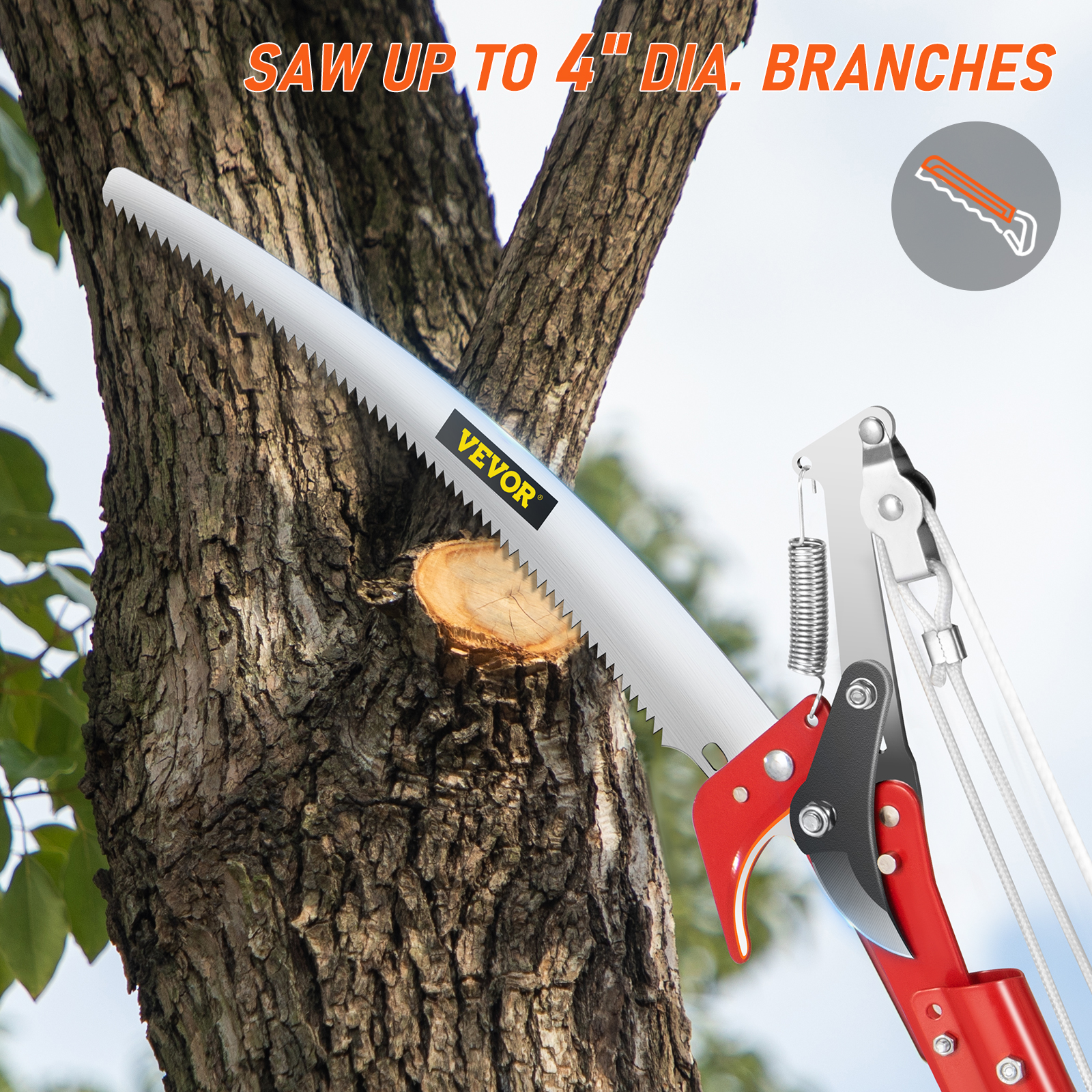 Tree branch deals pole cutter