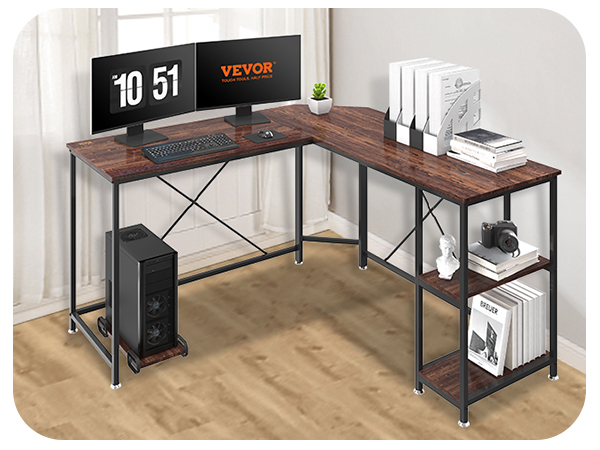 Mesa de juegos en forma de L para el hogar, escritorio de ordenador,  dormitorio, oficina, esquina, doble