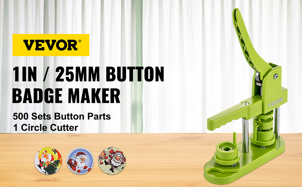 Buttonmaschine Badgemaker Buttonpresse mit 500 Stück Button Kreisschneide 