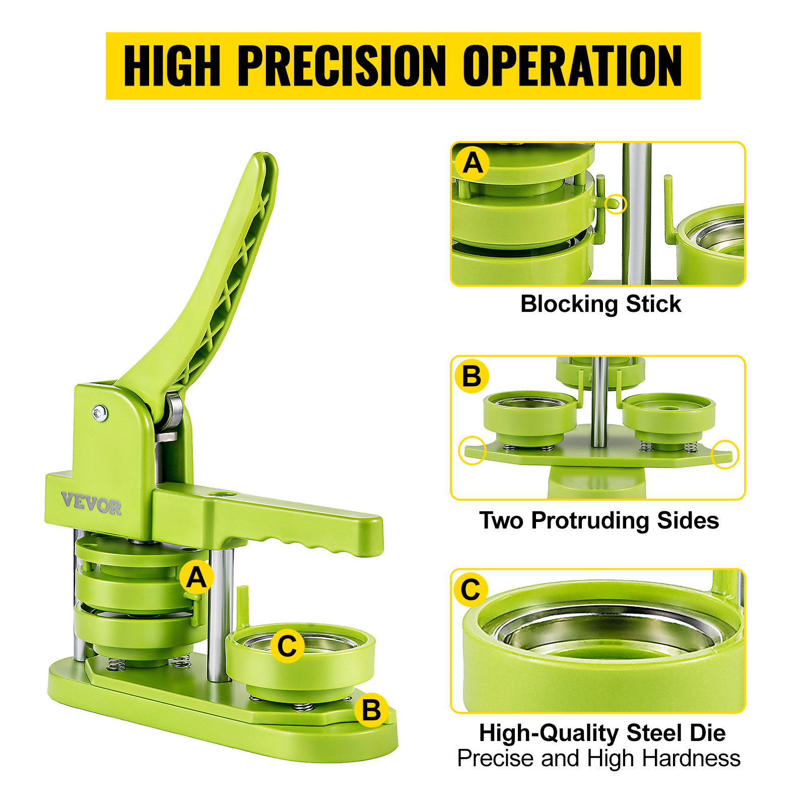 VEVOR Button Maker Machine 58mm Button Maker Machine 2.25 inch Badge Maker  Machine with Free 1000 Pcs Button Parts and Circle Cutter(1000pcs 58mm 2.28  inch)