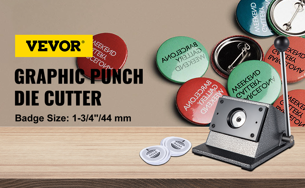 VEVOR Graphic Punch Die Cutter 1-1/4/32 MM Round Punch Die Cutter