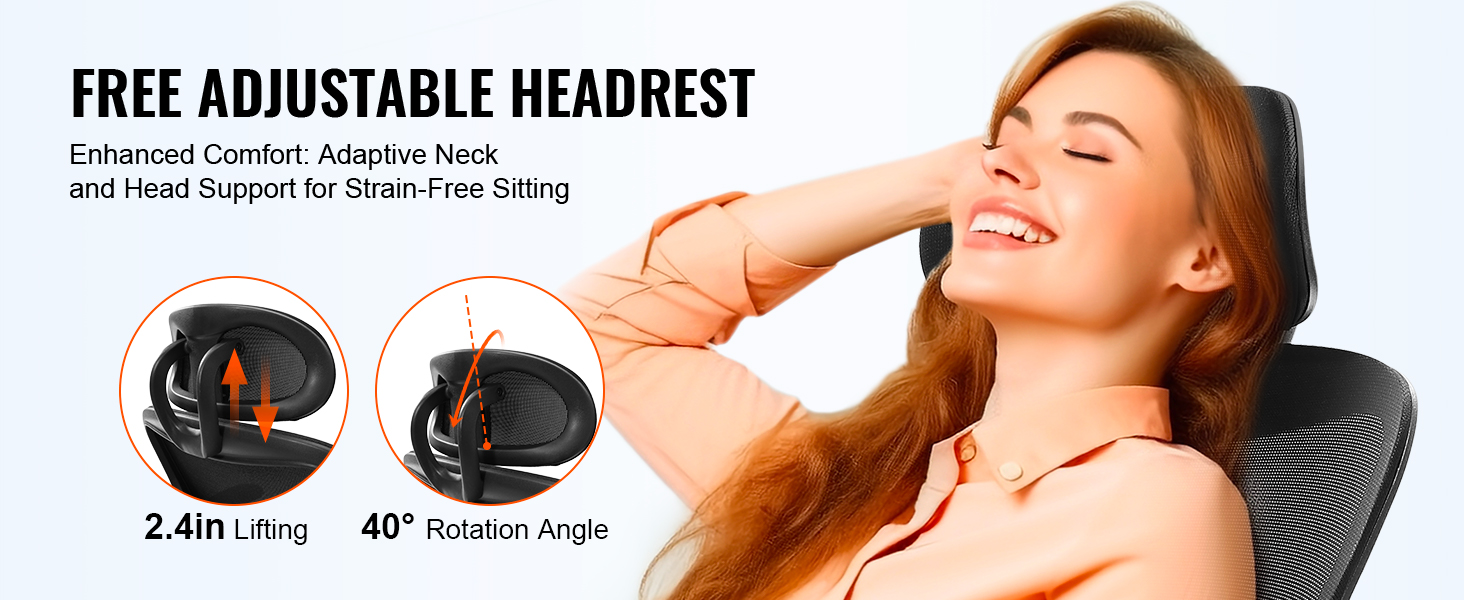 VEVOR VEVOR Silla de oficina ergonómica reclinable soporte lumbar y para la  cabeza