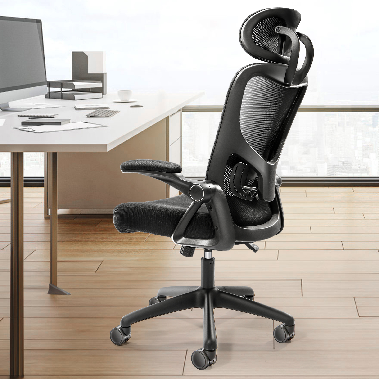 Ergonomic Office Chair Mesh Office Chair Back Lumbar and Head Support - Picture 10 of 38