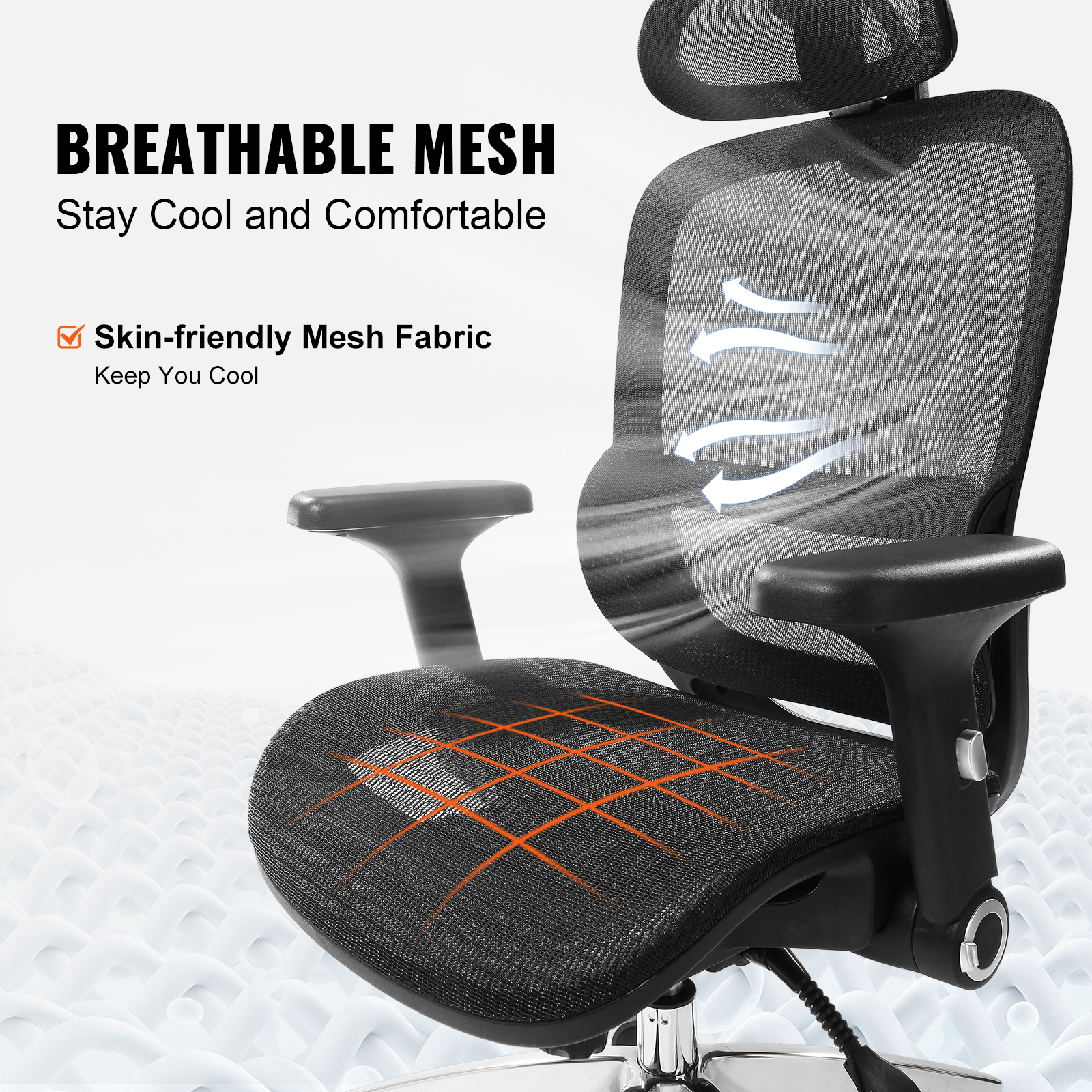 Ergonomic Office Chair Mesh Office Chair Back Lumbar and Head Support - Picture 16 of 38