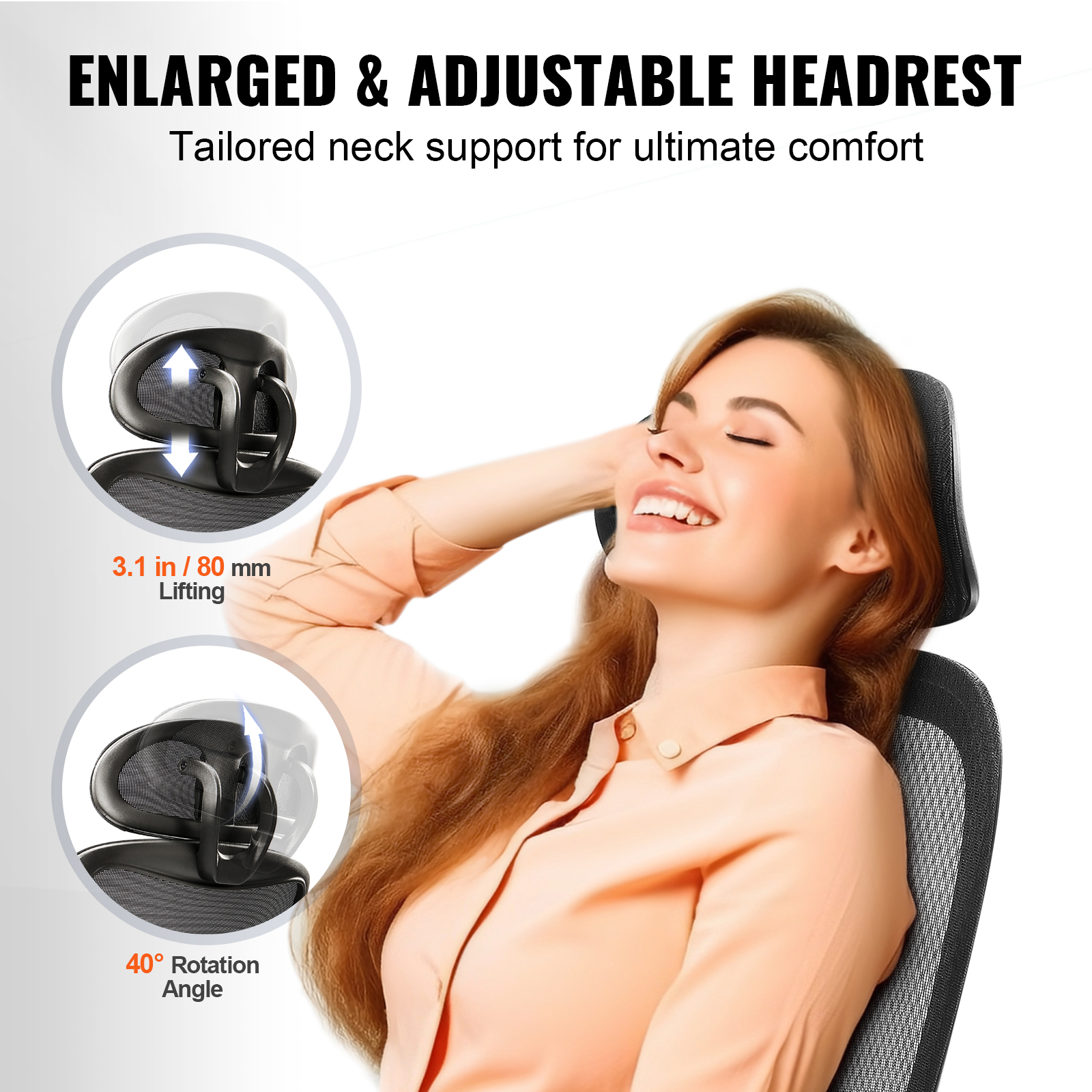 Ergonomic Office Chair Mesh Office Chair Back Lumbar and Head Support - Picture 19 of 38