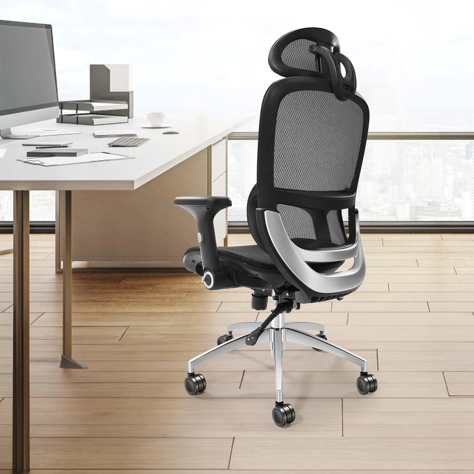 Ergonomic Office Chair Mesh Office Chair Back Lumbar and Head Support - Picture 22 of 38