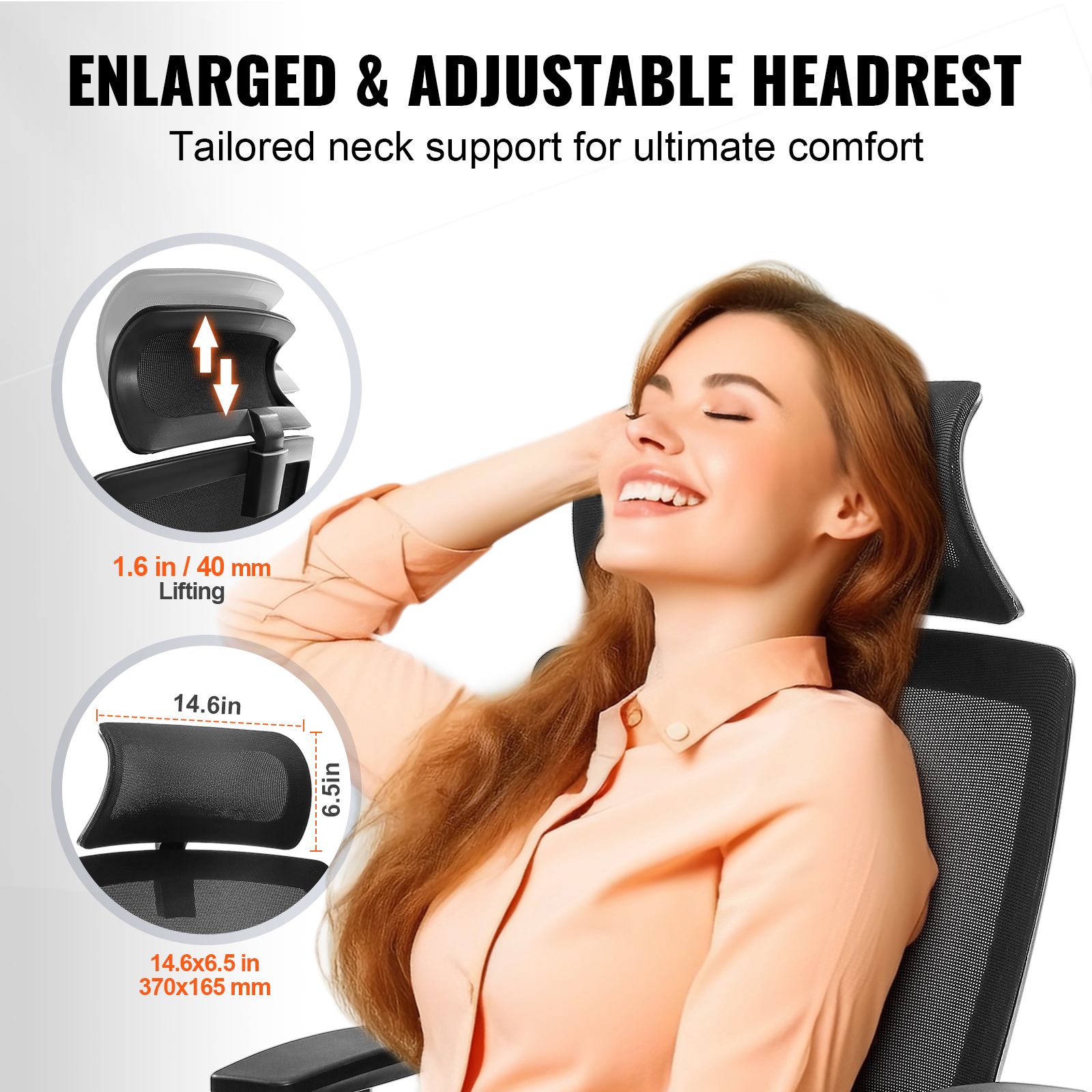 Ergonomic Office Chair Mesh Office Chair Back Lumbar and Head Support - Picture 31 of 38